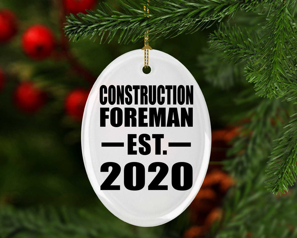 Construction Foreman Established EST. 2020 - Oval Ornament