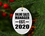 Online Sales Manager Established EST. 2020 - Oval Ornament