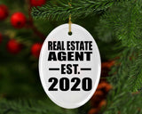 Real Estate Agent Established EST. 2020 - Oval Ornament