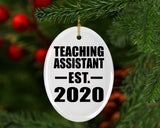 Teaching Assistant Established EST. 2020 - Oval Ornament