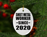 Sheet Metal Worker Since 2020 - Oval Ornament