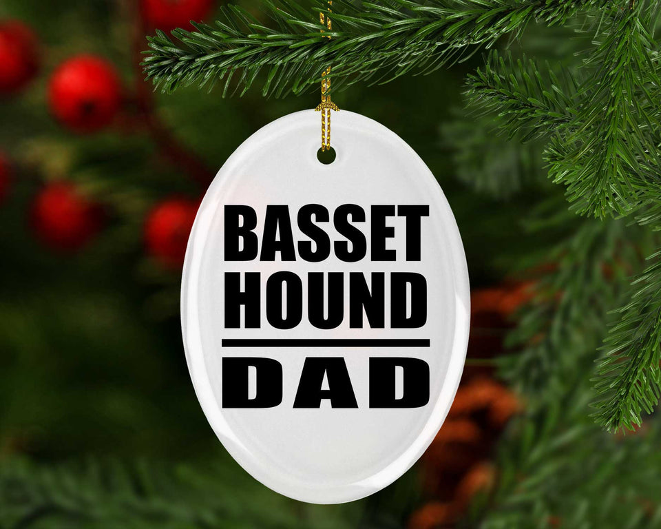 Basset Hound Dad - Oval Ornament