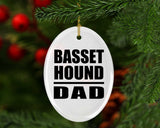 Basset Hound Dad - Oval Ornament