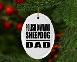 Polish Lowland Sheepdog Dad - Oval Ornament