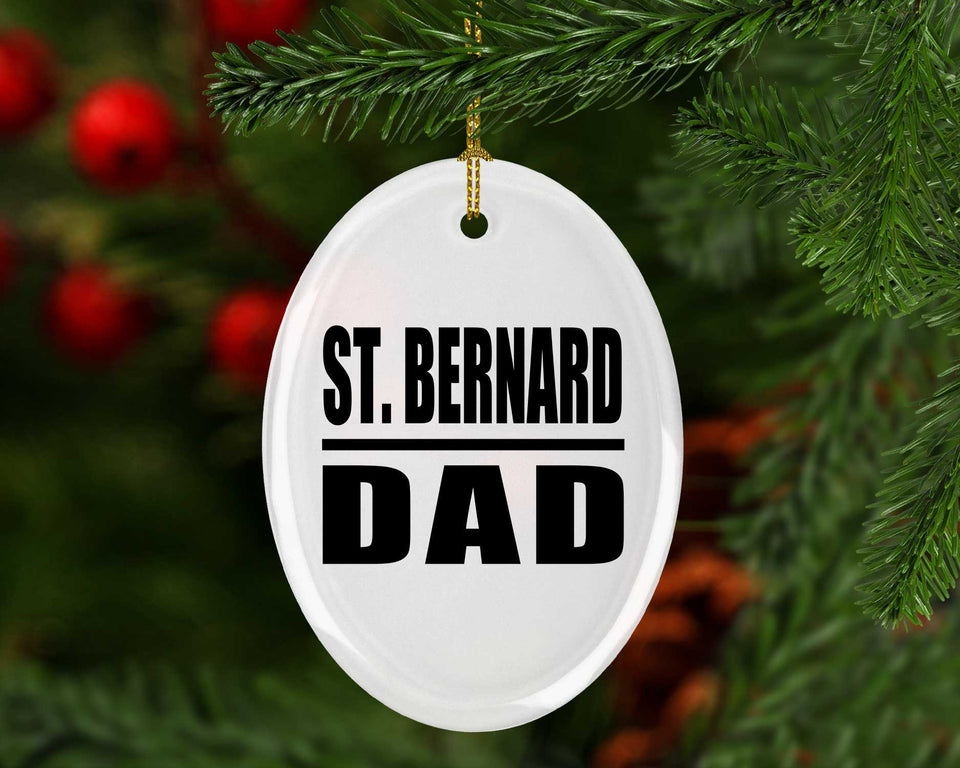 St. Bernard Dad - Oval Ornament
