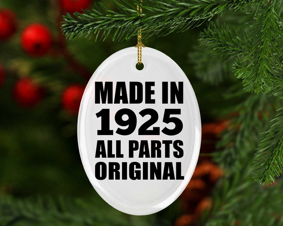 99th Birthday Made in 1925 All Parts Original - Oval Ornament