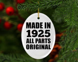 99th Birthday Made in 1925 All Parts Original - Oval Ornament
