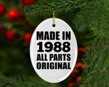 36th Birthday Made in 1988 All Parts Original - Oval Ornament