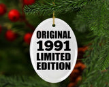 33rd Birthday Original 1991 Limited Edition - Oval Ornament