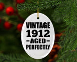 112th Birthday Vintage 1912 Aged Perfectly - Oval Ornament
