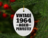 60th Birthday Vintage 1964 Aged Perfectly - Oval Ornament