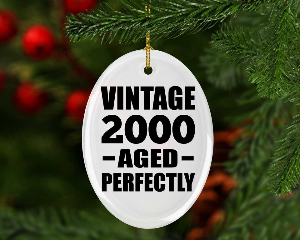 24th Birthday Vintage 2000 Aged Perfectly - Oval Ornament