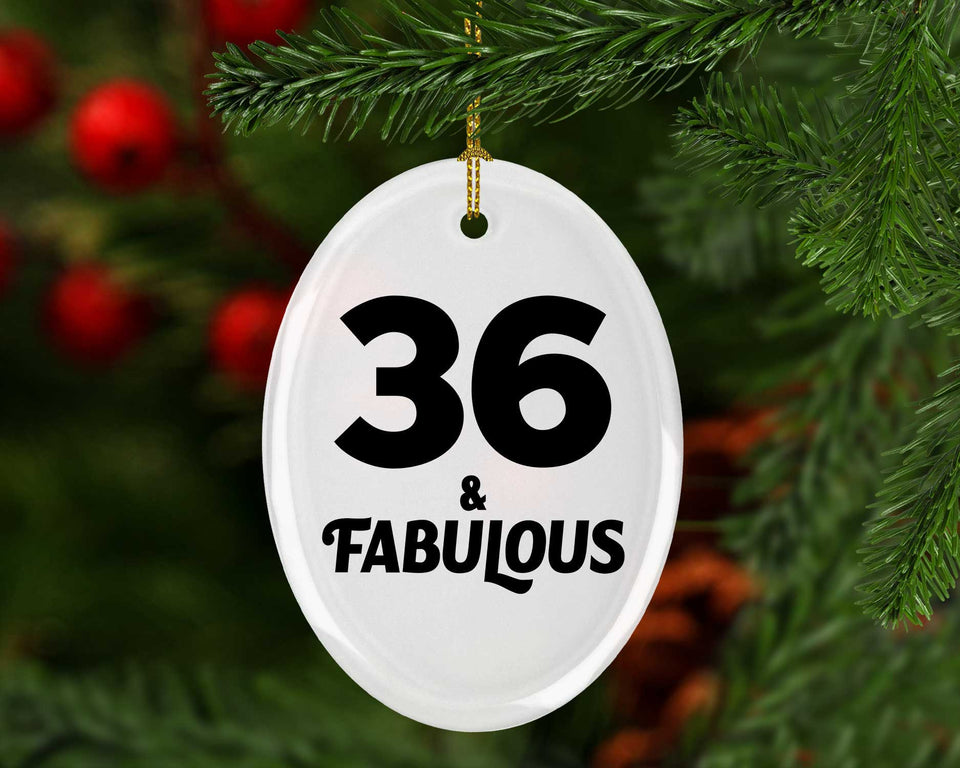 36th Birthday 36 & Fabulous - Oval Ornament