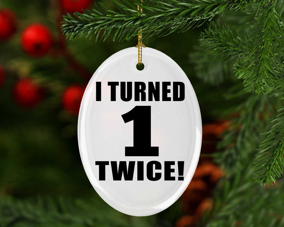 2nd Birthday I Turned 1 Twice - Oval Ornament