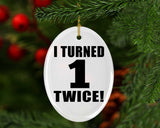 2nd Birthday I Turned 1 Twice - Oval Ornament