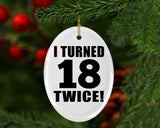 36th Birthday I Turned 18 Twice - Oval Ornament