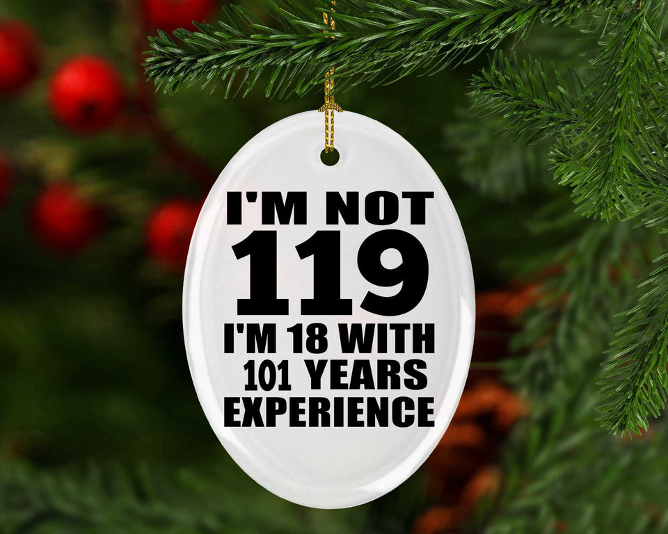 119th Birthday I'm Not 119 I'm 18 With 101 Years Experience - Oval Ornament