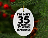 35th Birthday I'm Not 35 I'm 18 With 17 Years Experience - Oval Ornament