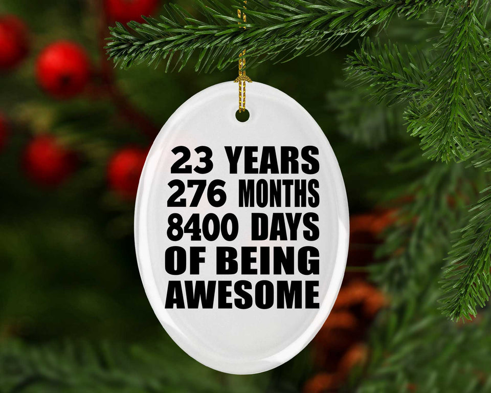 23rd Birthday 23 Years 276 Months 8400 Days Of Awesome - Oval Ornament