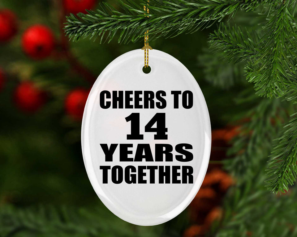 14th Anniversary Cheers To 14 Years Together - Oval Ornament