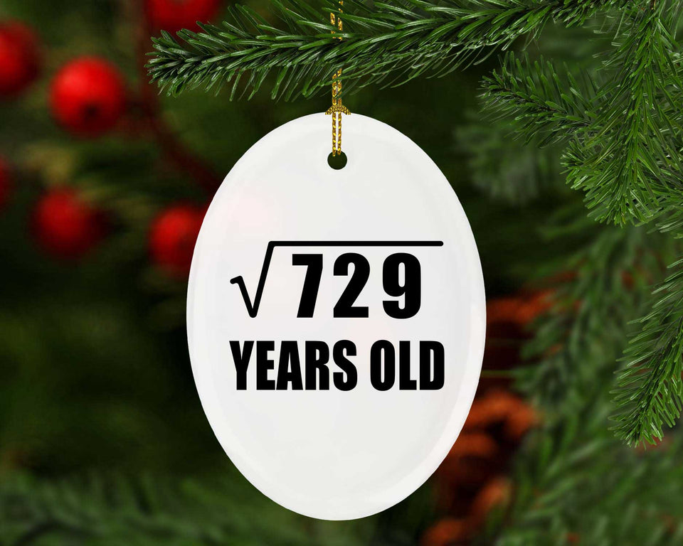 27th Birthday Square Root of 729 Years Old - Oval Ornament