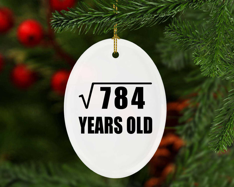 28th Birthday Square Root of 784 Years Old - Oval Ornament