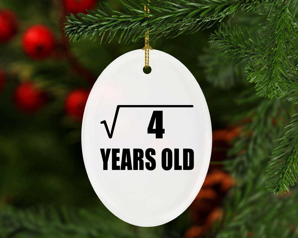 2nd Birthday Square Root of 4 Years Old - Oval Ornament