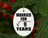 3rd Anniversary Married For Square Root of 9 Years - Oval Ornament
