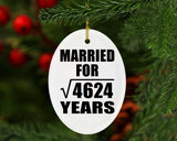 68th Anniversary Married For Square Root of 4624 Years - Oval Ornament