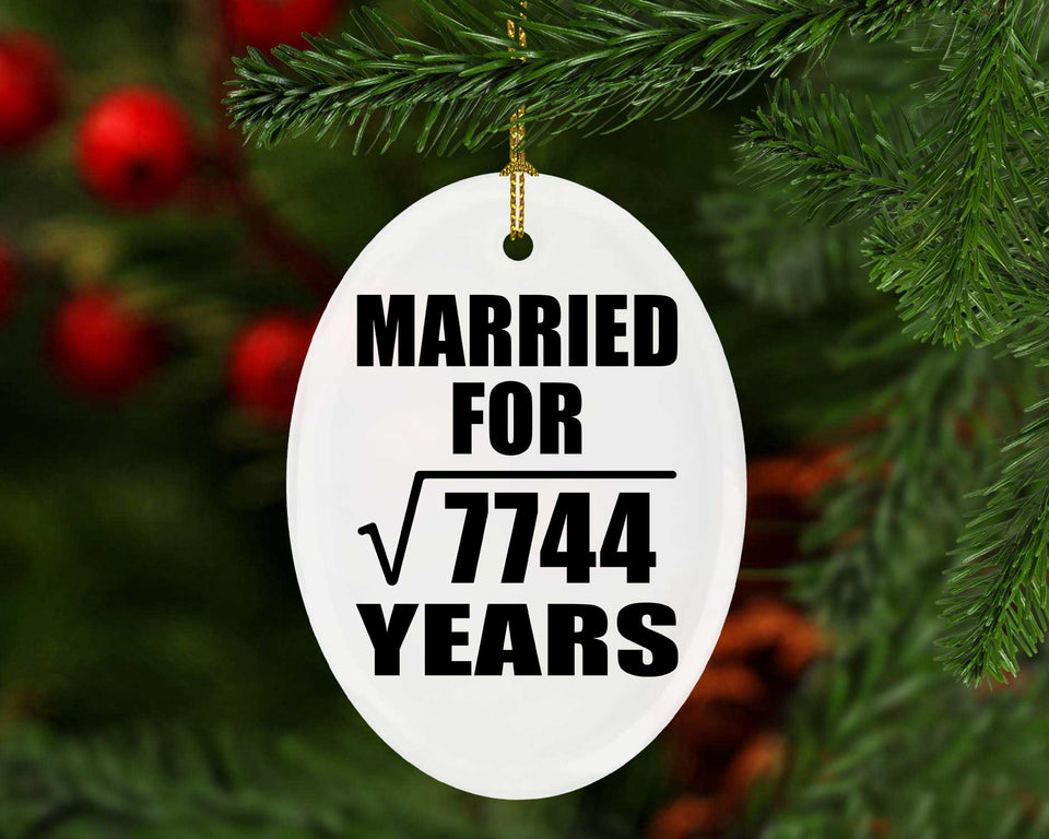 88th Anniversary Married For Square Root of 7744 Years - Oval Ornament