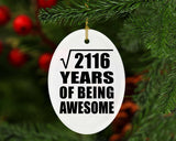 46th Birthday Square Root of 2116 Years of Being Awesome - Oval Ornament