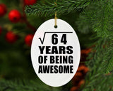 8th Birthday Square Root of 64 Years of Being Awesome - Oval Ornament