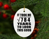 28th Birthday Took Square Root of 784 Years To Look Good - Oval Ornament