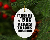 36th Birthday Took Square Root of 1296 Years To Look Good - Oval Ornament