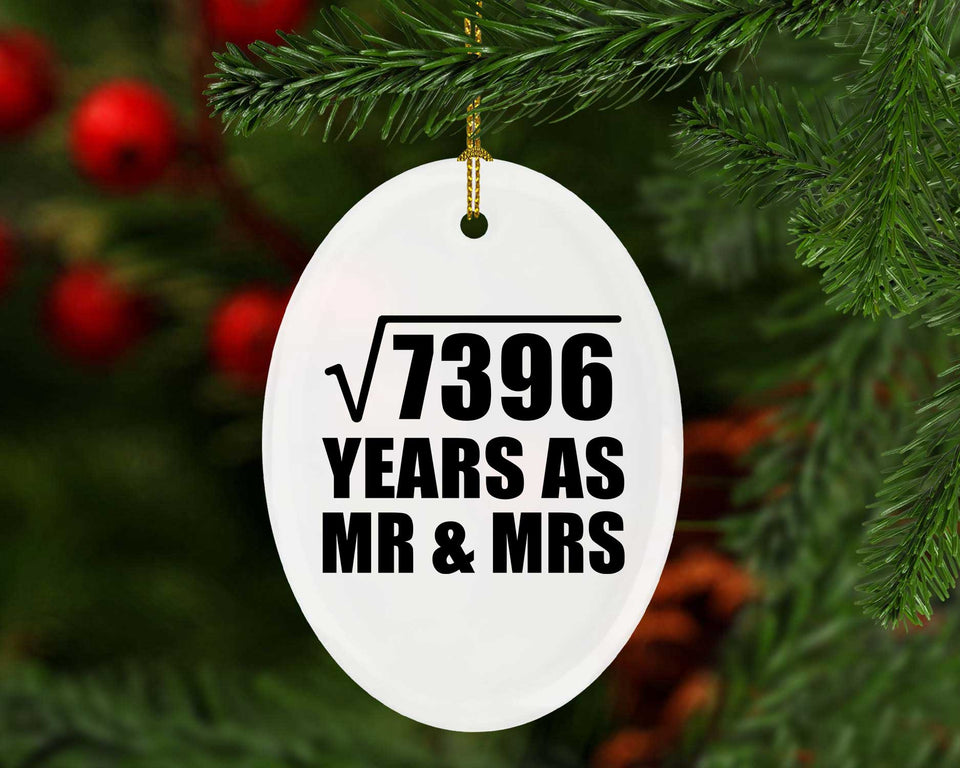 86th Anniversary Square Root of 7396 Years As Mr & Mrs - Oval Ornament