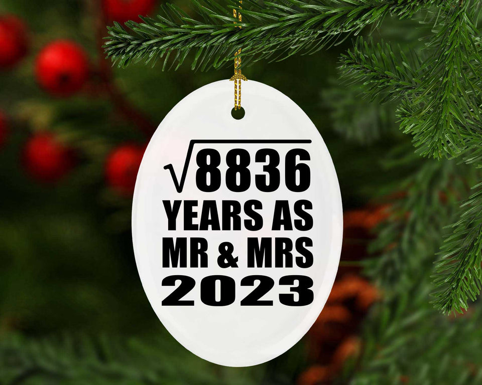 94th Anniversary Square Root of 8836 Years As Mr & Mrs 2023 - Oval Ornament