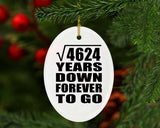 68th Anniversary Square Root of 4624 Years Down Forever To Go - Oval Ornament
