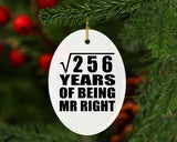 16th Anniversary Square Root of 256 Years of Being Mr Right - Oval Ornament