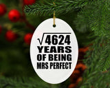68th Anniversary Square Root of 4624 Years of Mrs Perfect - Oval Ornament