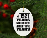 39th Anniversary Square Root of 1521 Years Still In Love - Oval Ornament
