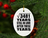59th Anniversary Square Root of 3481 Years Still In Love - Oval Ornament