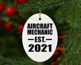 Aircraft Mechanic Established EST. 2021 - Oval Ornament