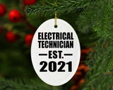 Electrical Technician Established EST. 2021 - Oval Ornament