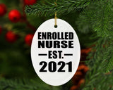 Enrolled Nurse Established EST. 2021 - Oval Ornament