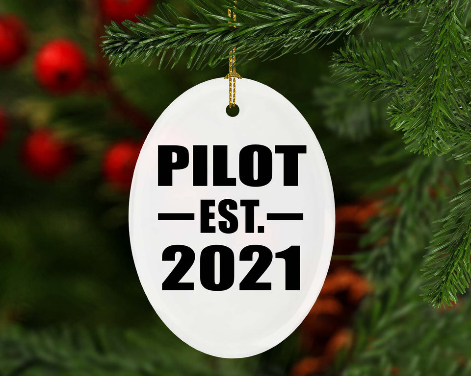 Pilot Established EST. 2021 - Oval Ornament