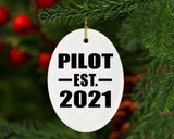 Pilot Established EST. 2021 - Oval Ornament