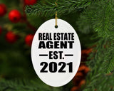 Real Estate Agent Established EST. 2021 - Oval Ornament