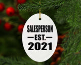 Salesperson Established EST. 2021 - Oval Ornament