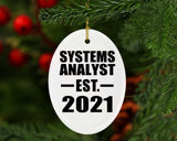 Systems Analyst Established EST. 2021 - Oval Ornament