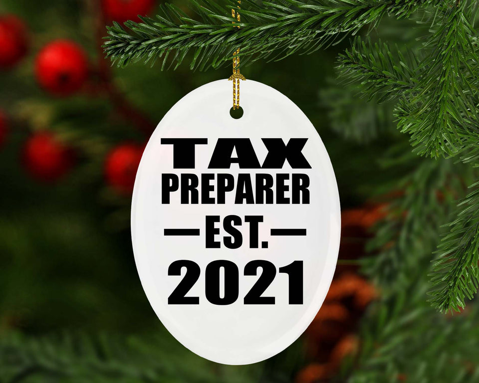 Tax Preparer Established EST. 2021 - Oval Ornament